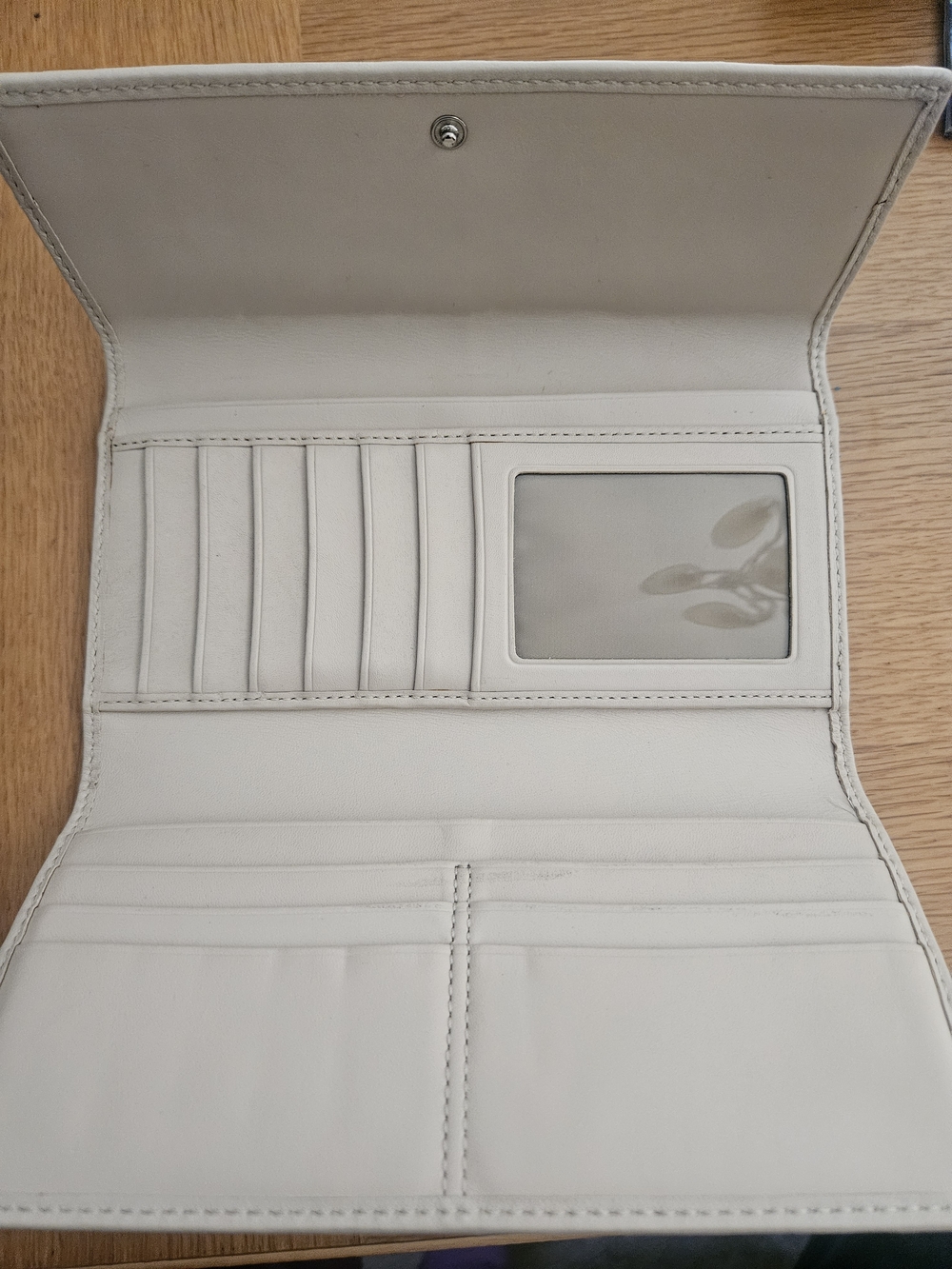 Coach Neutral Cream Trifold Wallet with ID Window